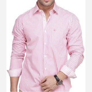 mens pink full sleeves cotton shirt